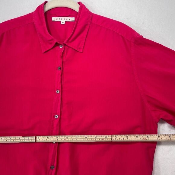 Xirena Shirt Women M Pink 100% Cotton Button Up Classic Minimalist Everyday USA - Picture 8 of 12